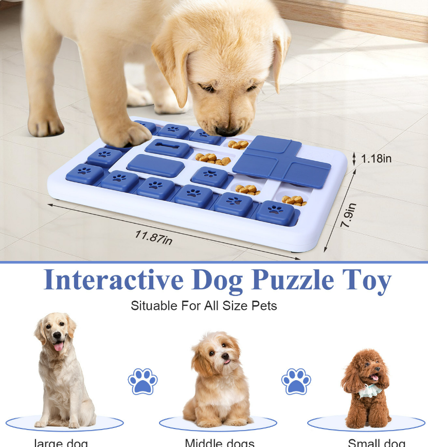 Slow Feeder Puzzle Bowl for Dogs — Stops Fast Eating